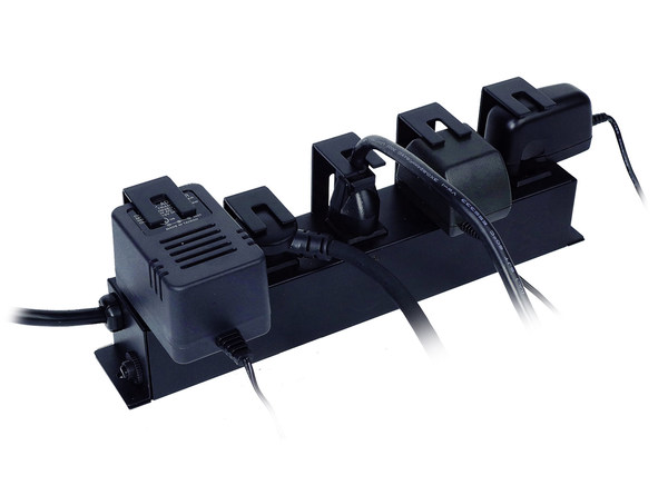 PLUGLOCK, 12 AMP POWER DISTRIBUTION STRIP (NO SURGE PROTECTION), 5 SPACED OUTLETS, BRACKETS